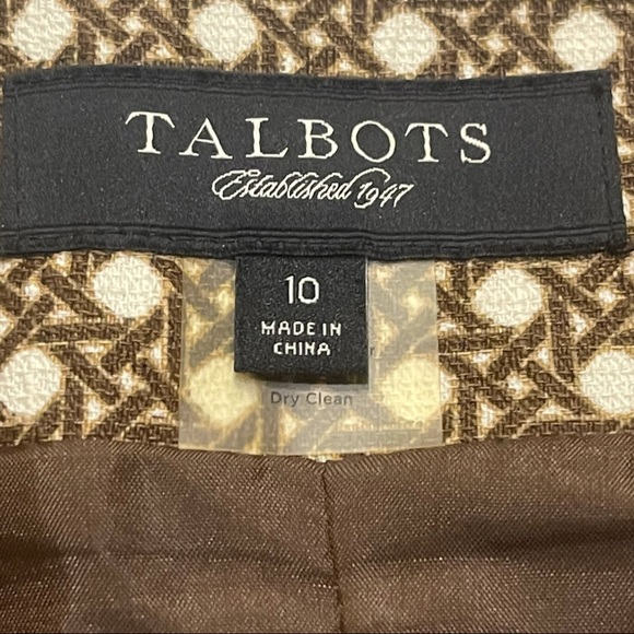 TALBOTS Lattice Trellis Print Box Pleat Skirt - Picture 4 of 12